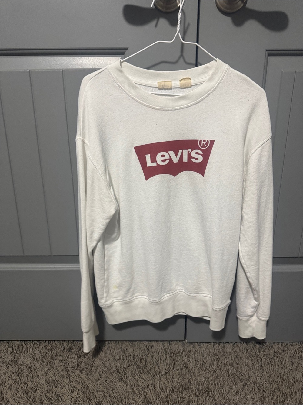 Levi's White Sweatshirt with Maroon Logo